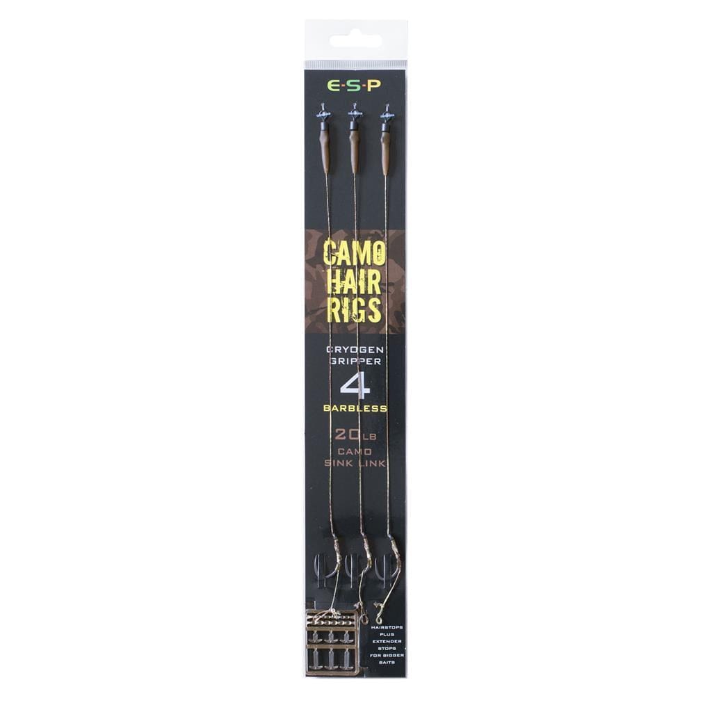 ESP Camo Hair Rig Gripper Barbless - 3pk