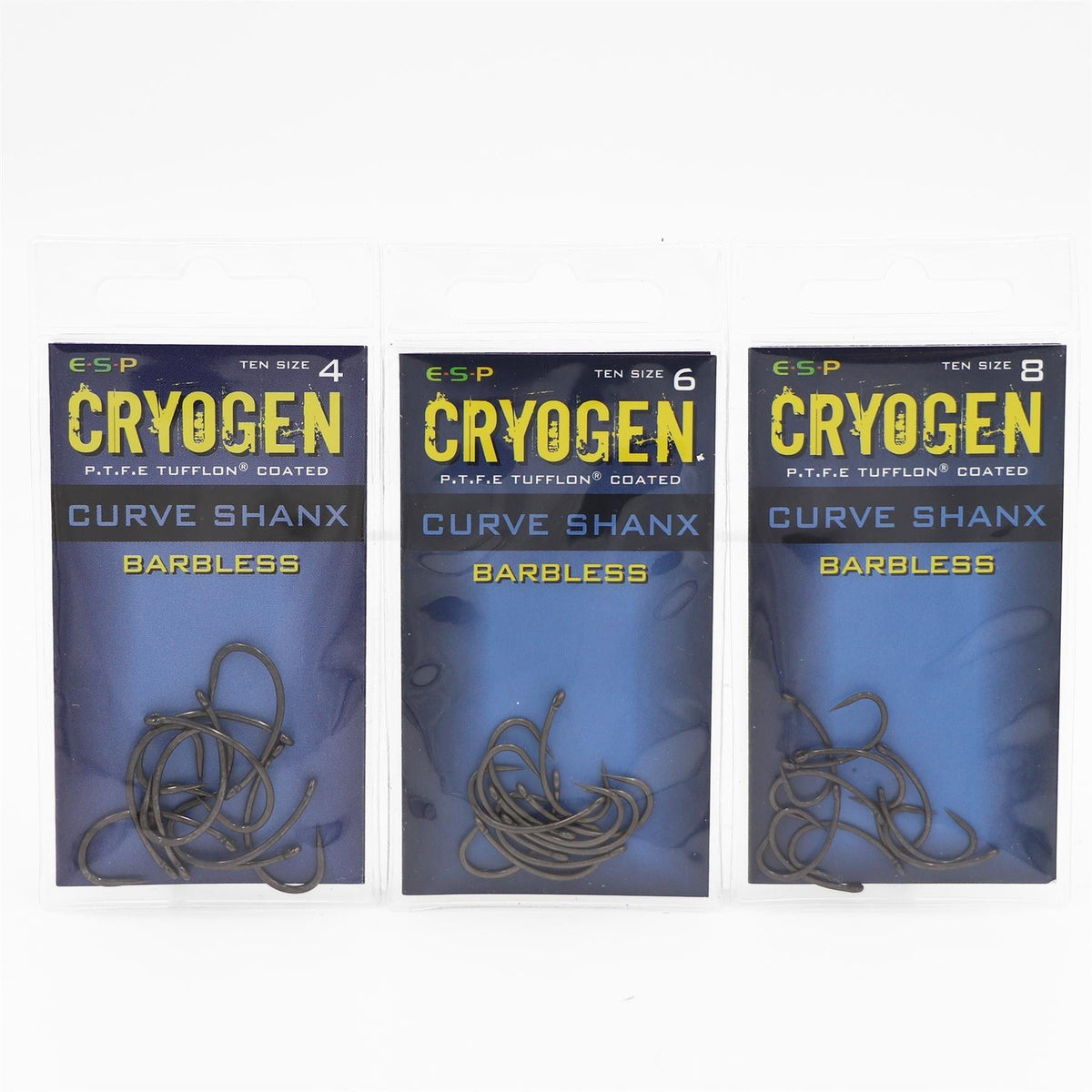 ESP Cryogen Curve Shanx Barbless Hooks Multiple Sizes - Carp Fishing Hooks