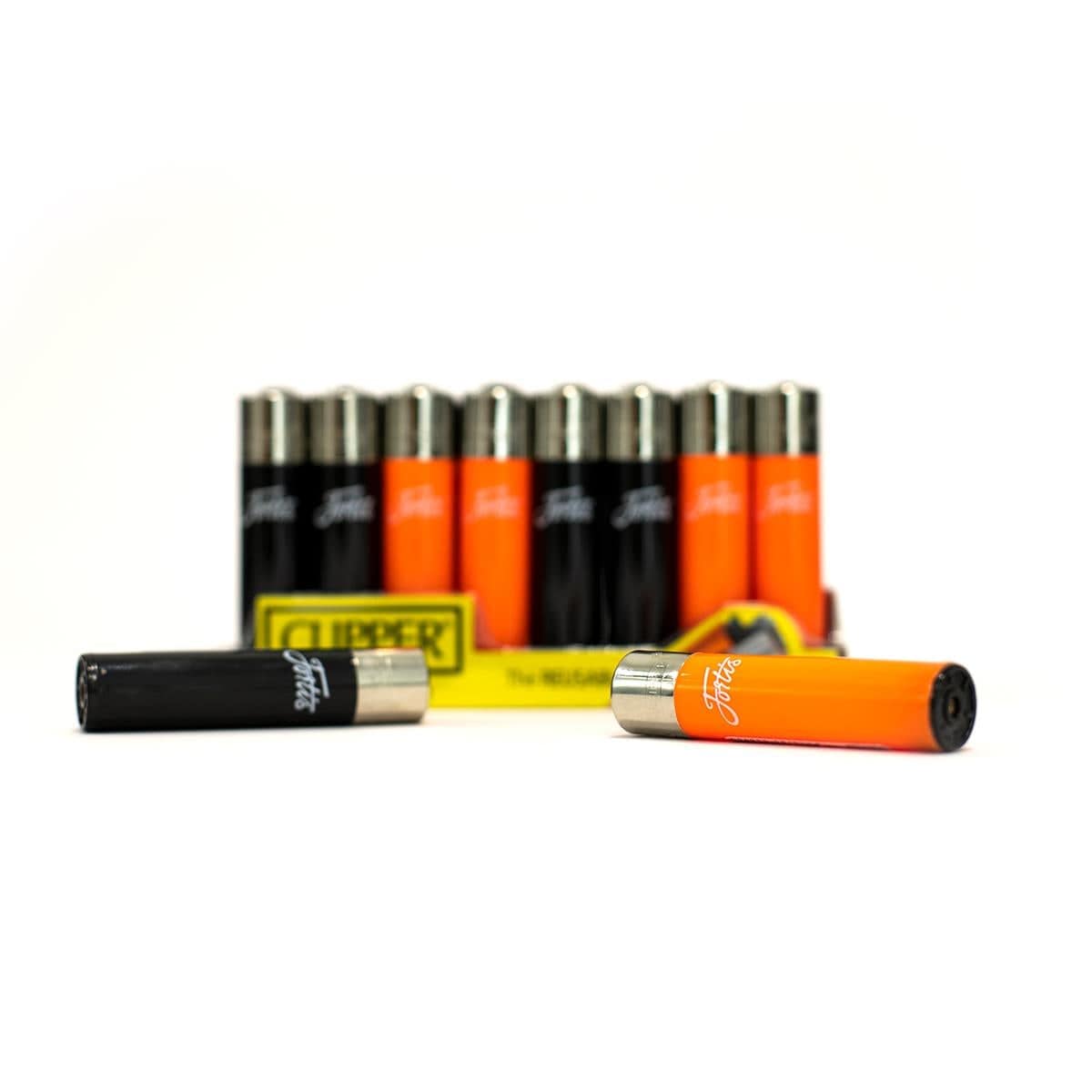 Fortis Flipper Lighter - Black &amp; Orange.