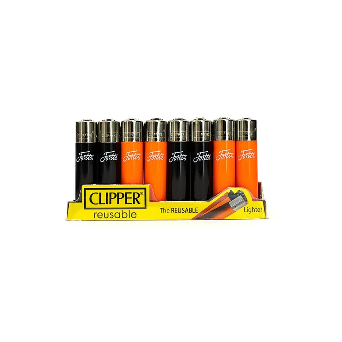 Fortis Flipper Lighter - Black &amp; Orange.