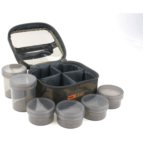 Fox Camolite Glug 6 pot case - Includes Pots.