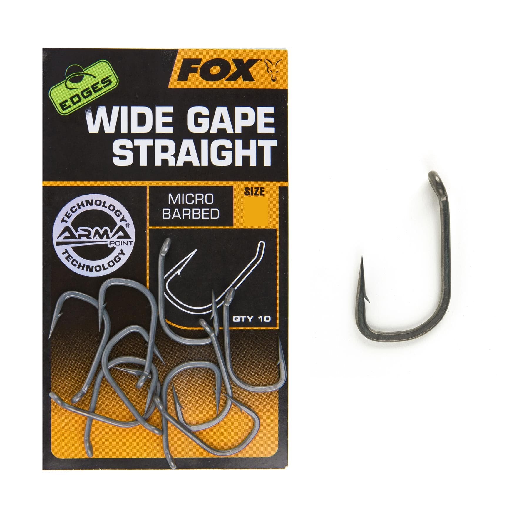 FOX Edges Armapoint Hooks Wide Gape Straight - Micro Barbed.