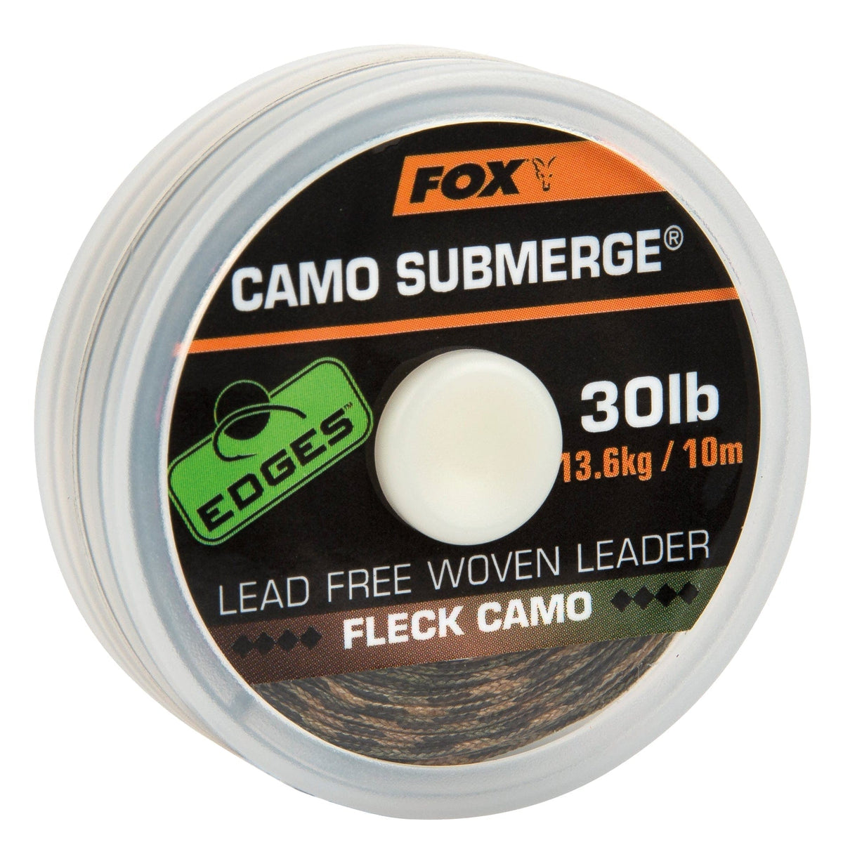 FOX Camo Submerged  - Lead Free Woven Leader - 10m - All Breaking Strains.