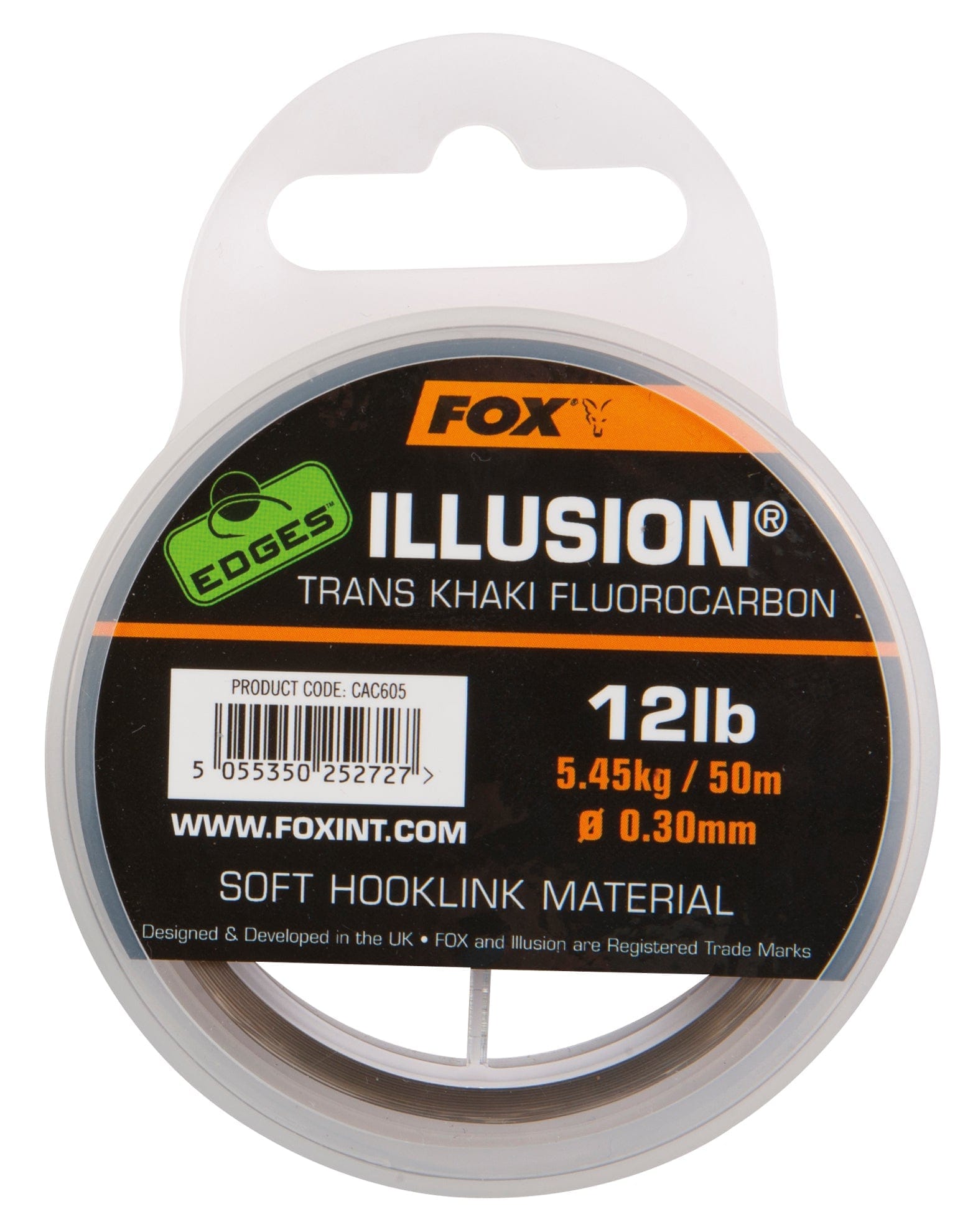 FOX EDGES Illusion Soft Hooklink Trans Khaki Fluorocarbon.