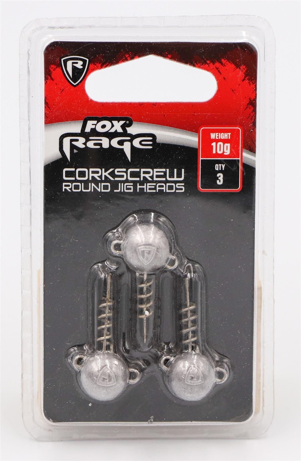 FOX Rage Corkscrew Jig Heads - 10g x3 Round.
