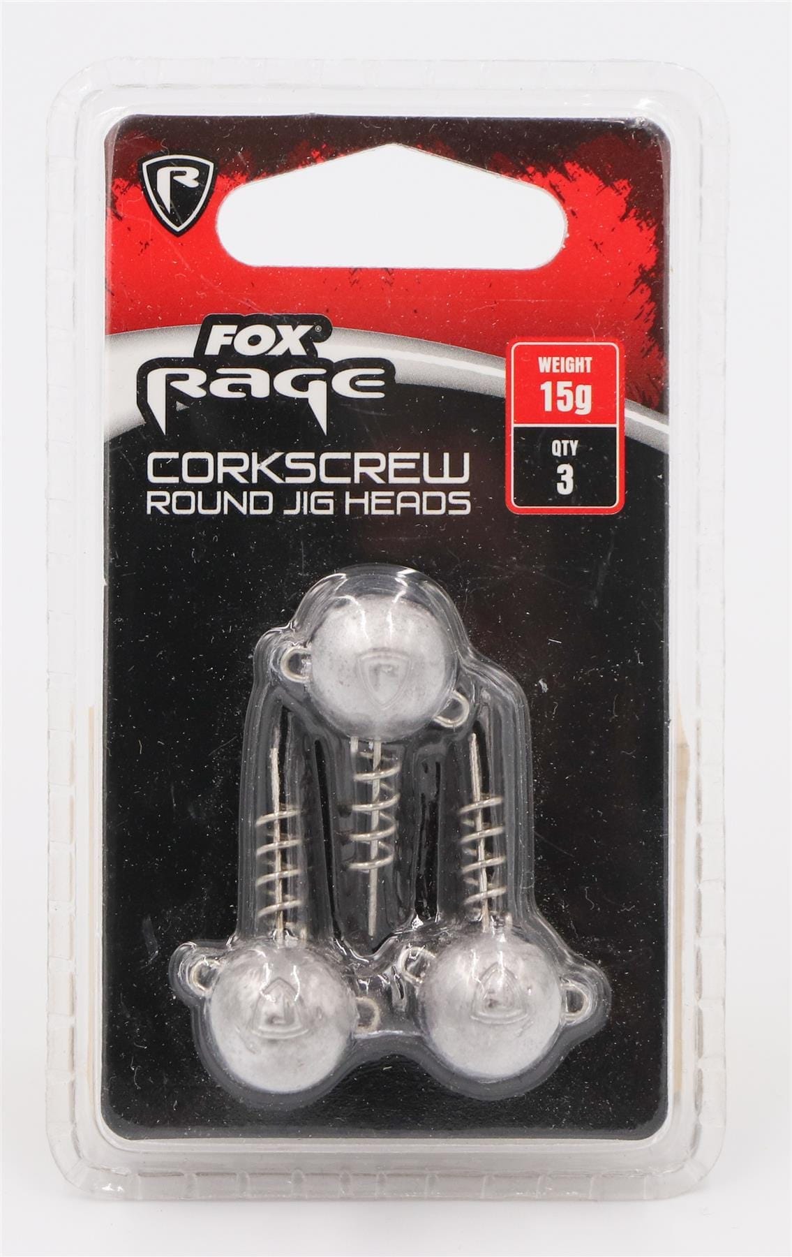 FOX Rage Corkscrew Jig Heads - 15g x3 Round.