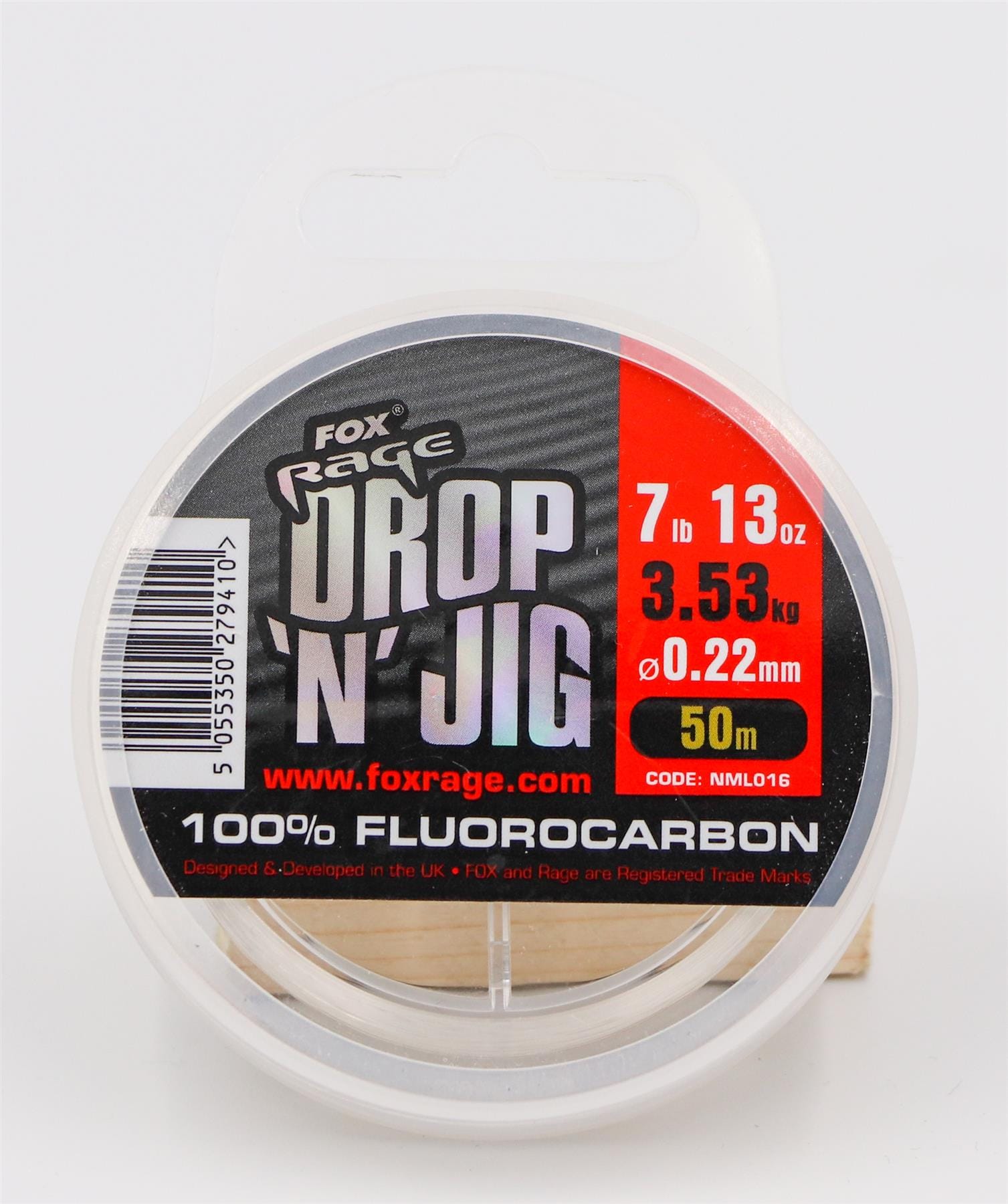 FOX Rage Drop 'N' Jig Fluorocarbon - 0.22mm 3.53kg / 7.79lb.