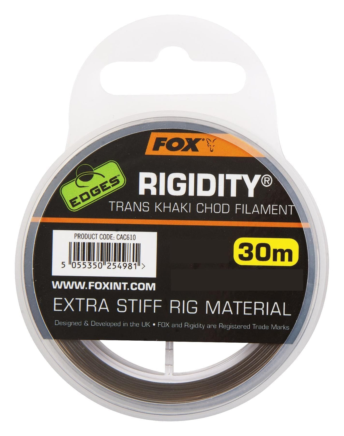 FOX Edges Rigidity Chod Filament - Extra Stiff - 30m Trans Khaki.