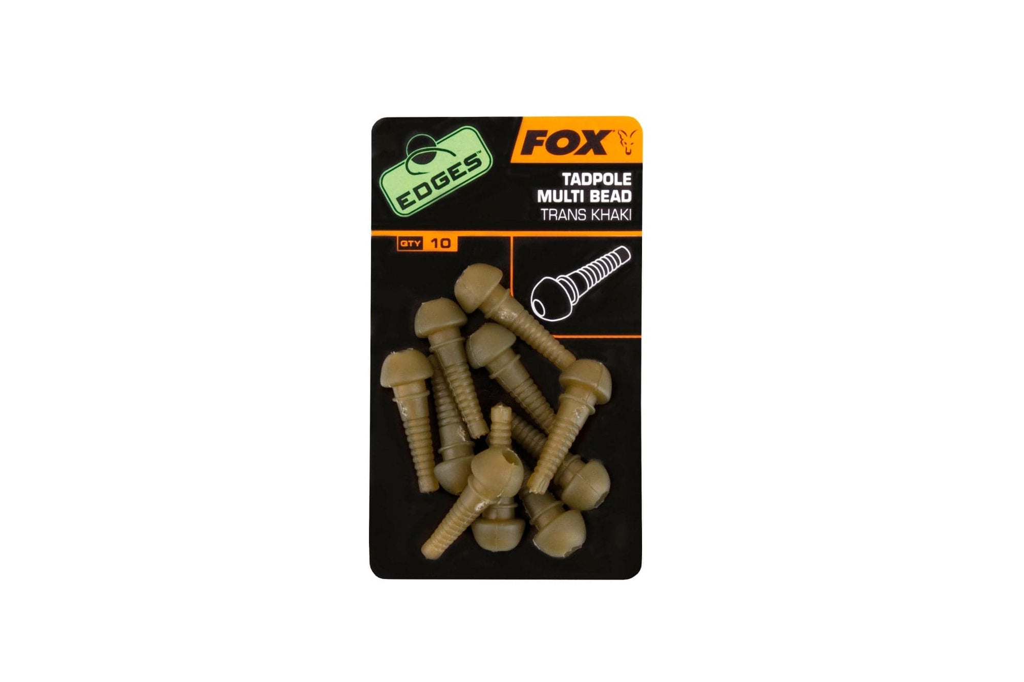 FOX Edges Tadpole multi Bead x 10 khaki.