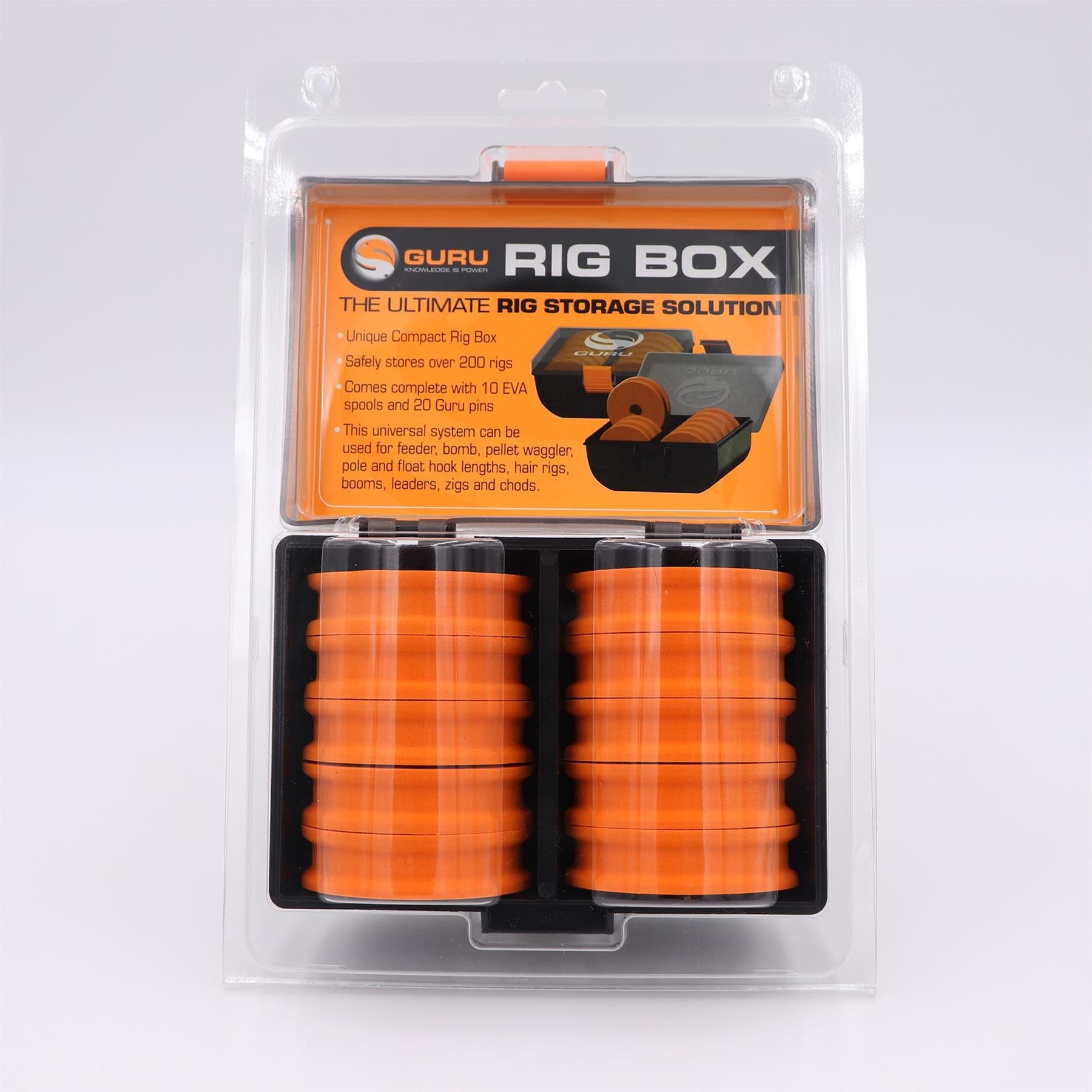 Guru Rig Box with 10 EVA spools (Store 200 rigs).