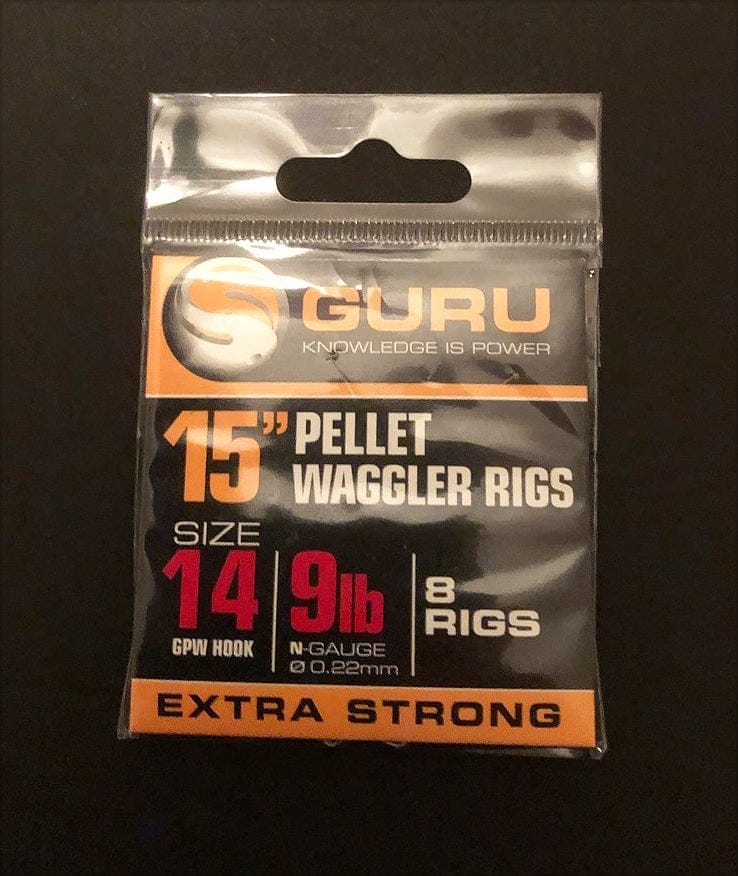 Guru 15 inch Pellet Waggler Ready Rigs with bait bands- GPW Hook - 8 per pack.