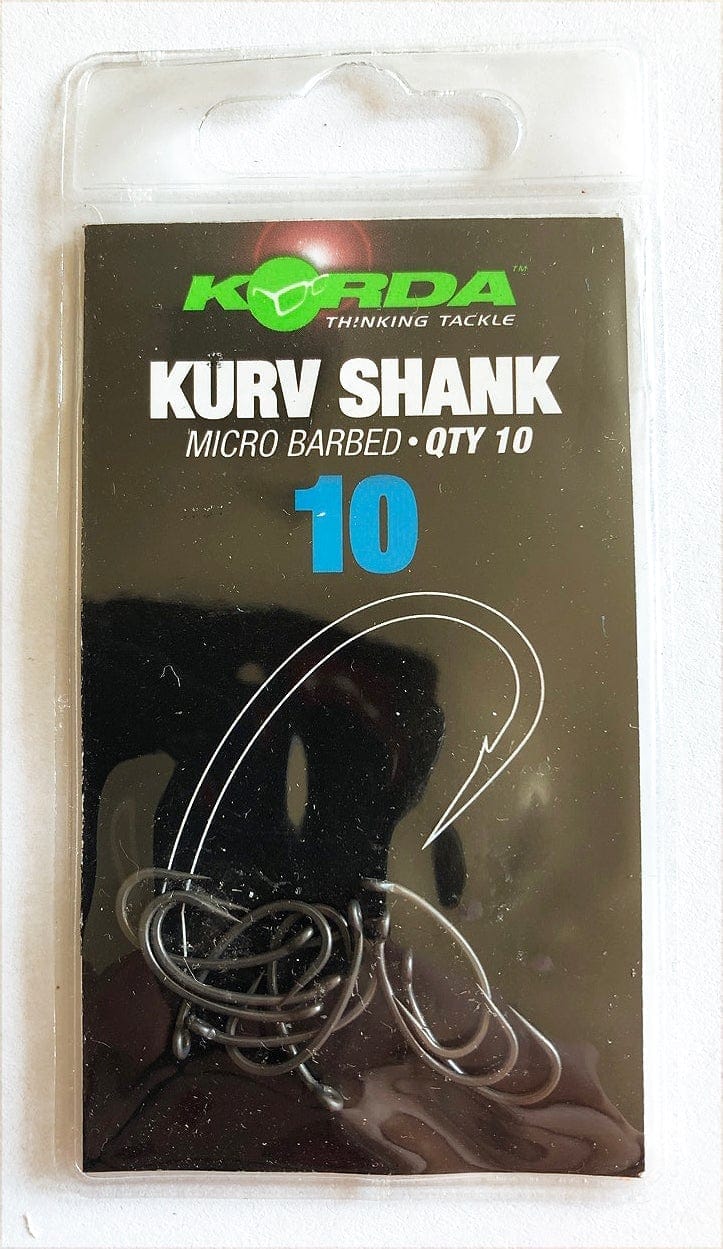 Korda Kurv Shank Micro Barb & Barbless Hooks - All Sizes - 10 per