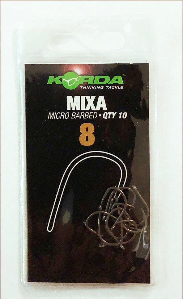 Korda Mixa Hook Micro Barb &amp; B Hook Barbless - All Sizes - 10 per pack.