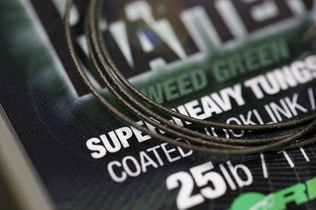 Korda Dark Matter Tungsten Coated Braid Weed Green 10m - 2 Weights.