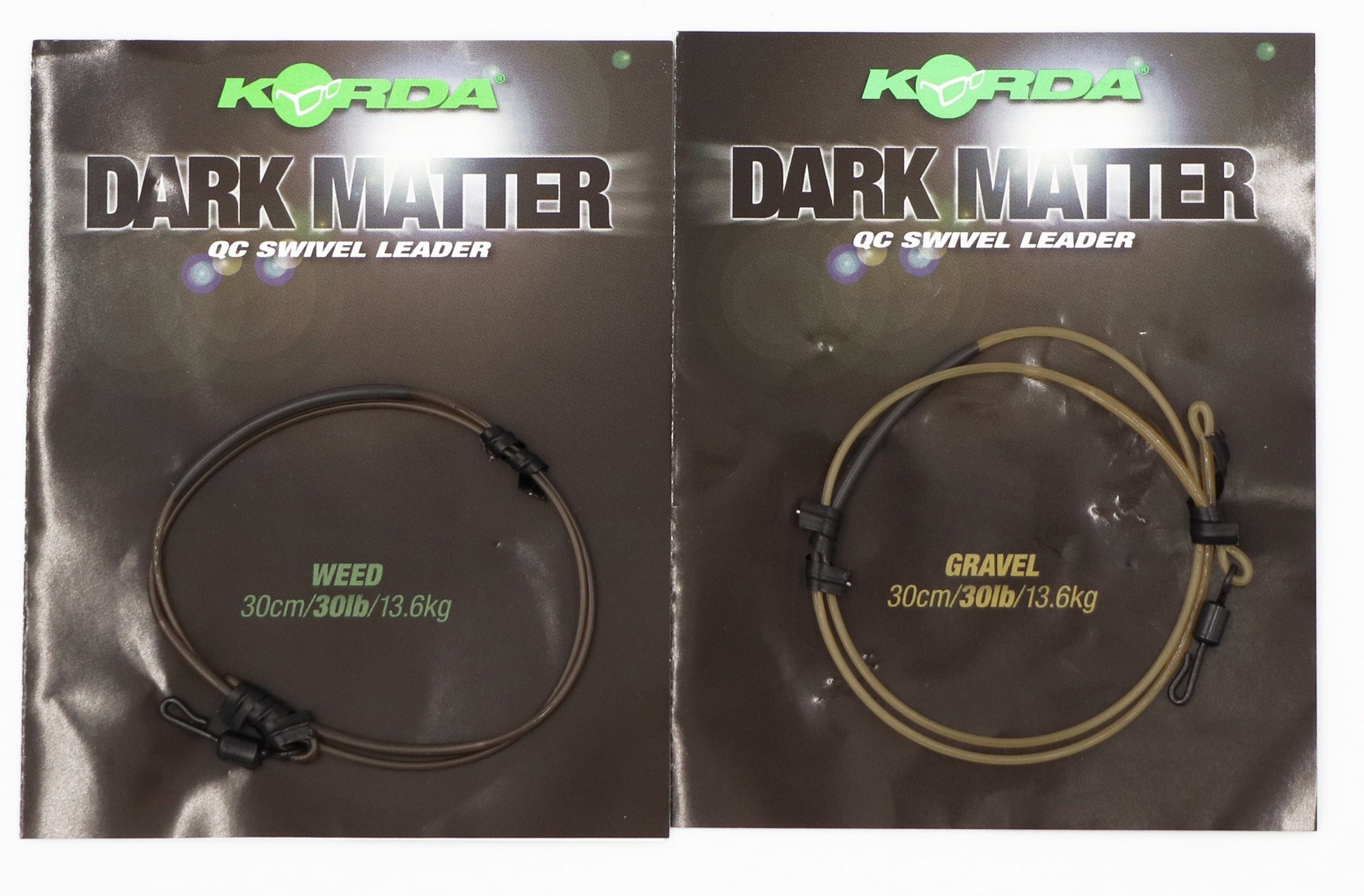 Korda Dark Matter Leader 30cm QC Swivel 30lb - All Colours.
