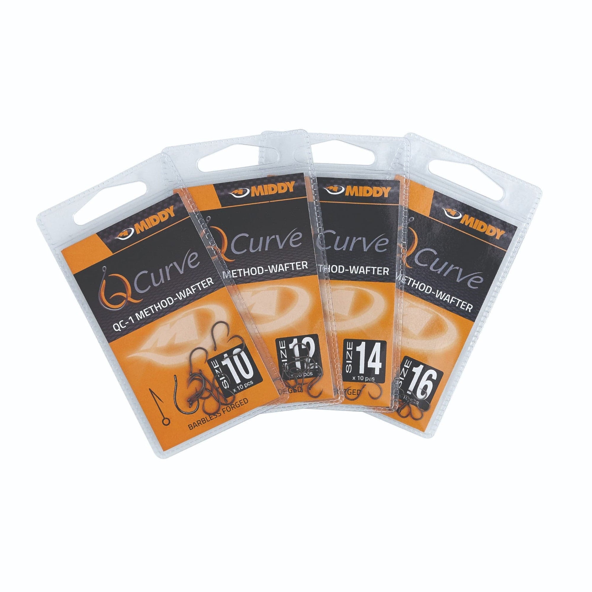 MIDDY QC-1 Method-Wafter Eyed Hooks size 10 - 16 (10pc pkt) - NEW Model.