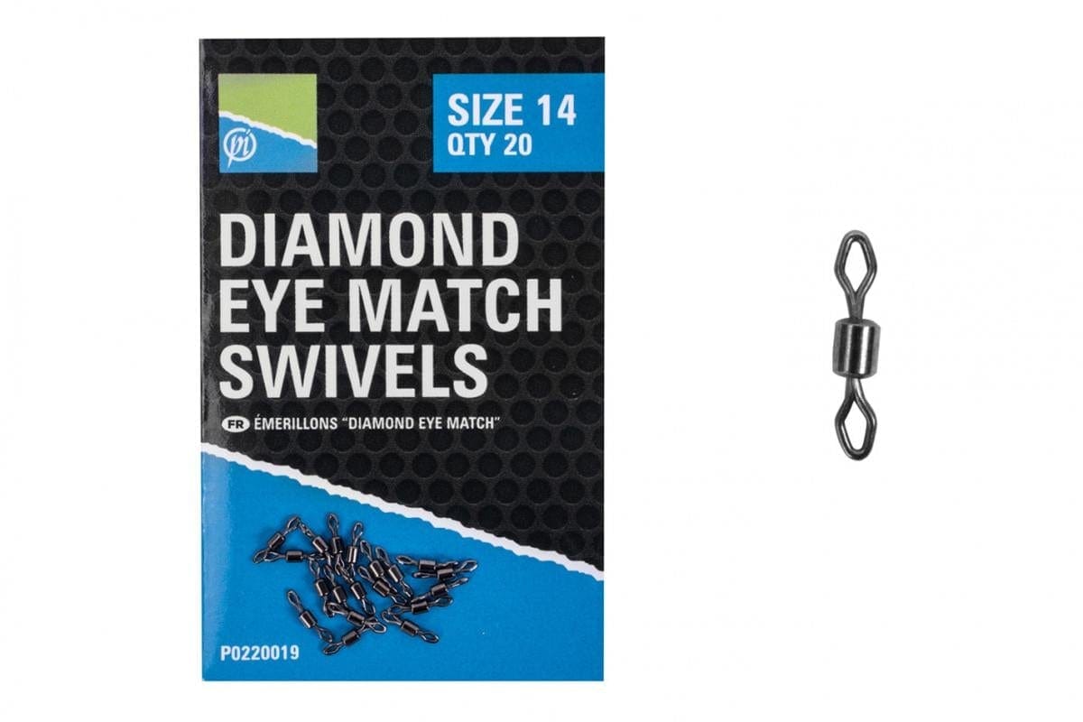 Preston Diamond Eye Match Swivels - Size 14.