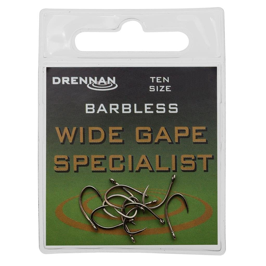 Drennan Wide Gape Specialist Barbless Hooks.